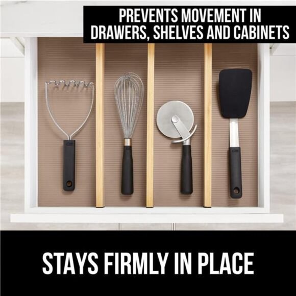 Gorilla Grip Non Adhesive, Waterproof, Durable Ribbed Drawer Liner, 12x20 - Picture 3 of 6